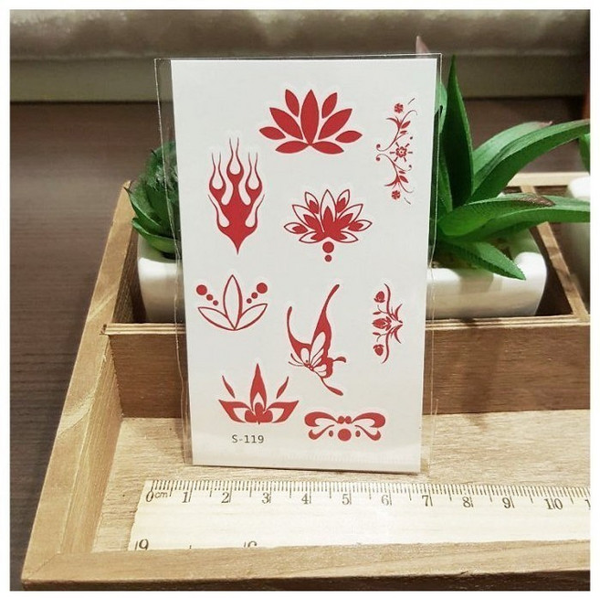 S系列A款武媚娘額花額頭印花眉心貼 S-119【WAWA TATTOO】防水紋身貼紙古裝角色扮演刺青貼紙, 1個