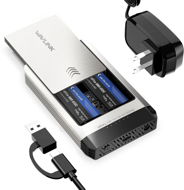 WAVLINK NVMe 20Gbps M.2 M.2 SSD PCIe NVMe NVMe AHCI 크로너 듀플리케이터 듀얼 베이