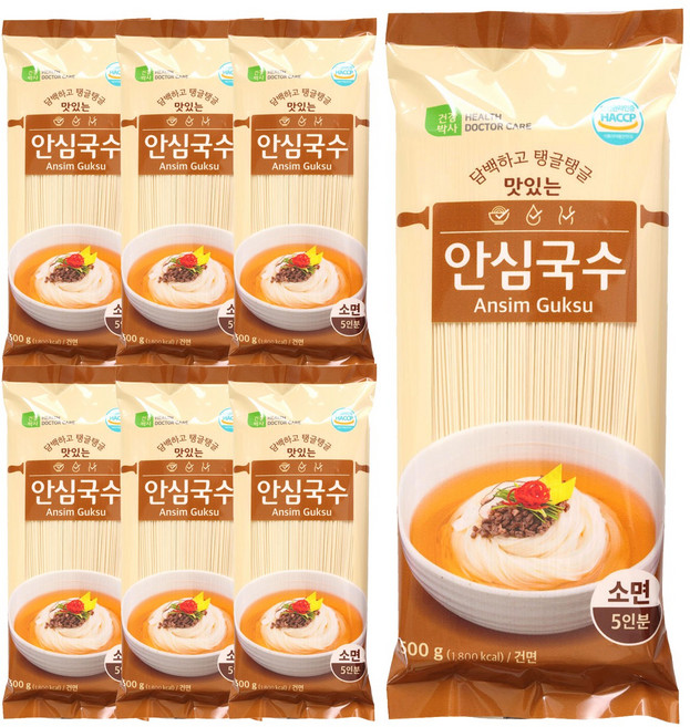 건강박사 맛있는 안심국수 소면, 500g, 7개
