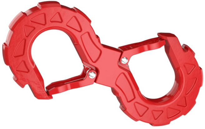 헤비 듀티 윈치 후크 오프로드 복구 견인 샤클 33000 Lbs G80 강도 통합 퀵 3/8 인치, 빨간, 1개