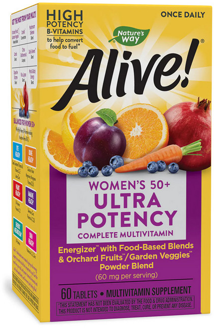 네이쳐스웨이 얼라이브! 원스 데일리 우먼 50+ 울트라 포텐시 멀티-비타민 타블렛, 60정, 1개