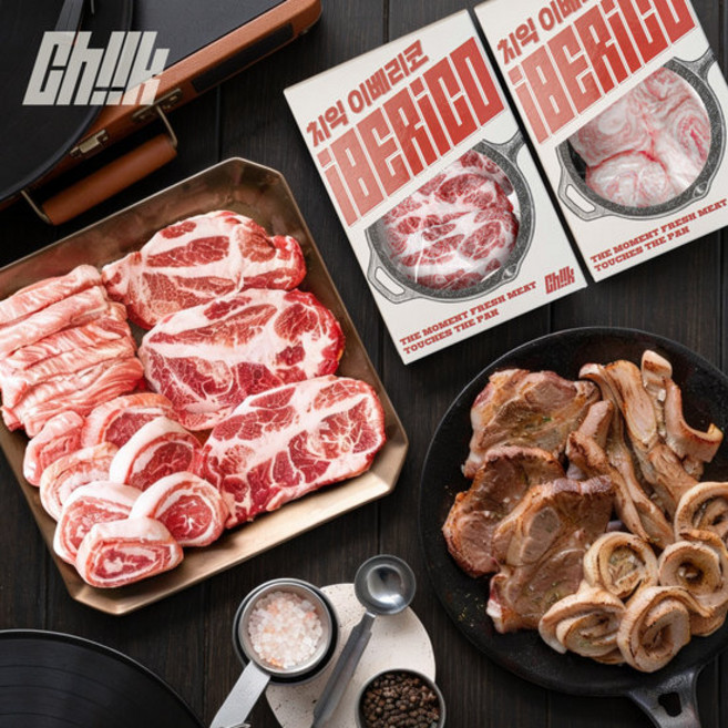 치익 이베리코 모둠 구이세트 600g(항정살+목살+세크리토벨리/팩당 200g), 1개
