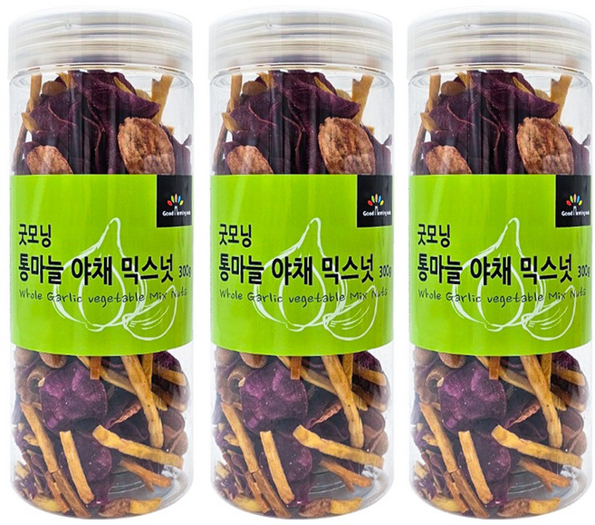 굿모닝너츠 통마늘 야채 믹스넛 1통, 300g