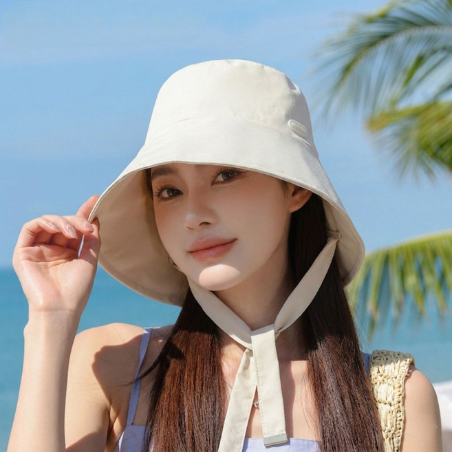 뿌리담 와이드 챙 넓은 소두핏 벙거지 모자 버킷햇 자외선 햇빛 차단