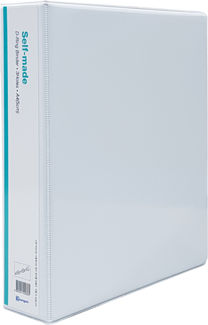 영오 투명 3공 D링 바인더 5cm, 백색 카다로그 바인더, 1개