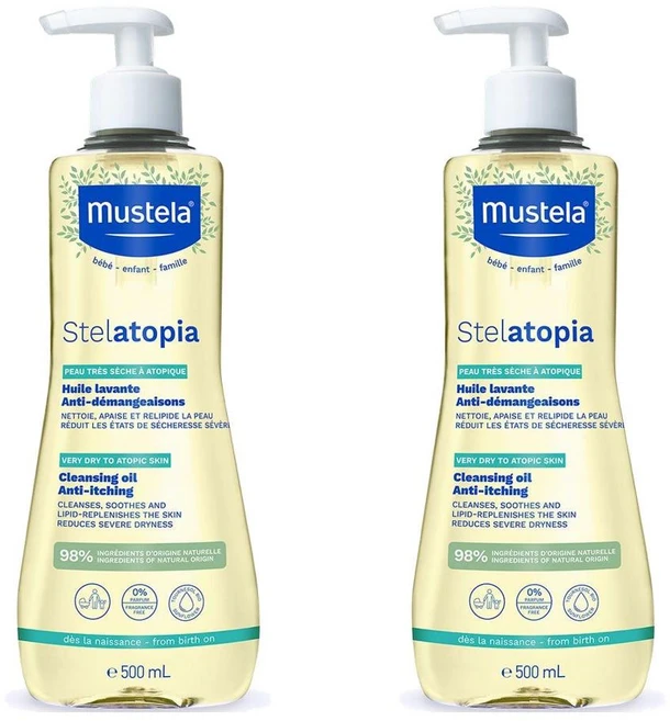 무스텔라 베베 베이비 스텔라토피아 클린징 클렌징 오일 클렌징오일 500ml 2개 Mustela Stelatopia Cleansing Oil - 쿠팡