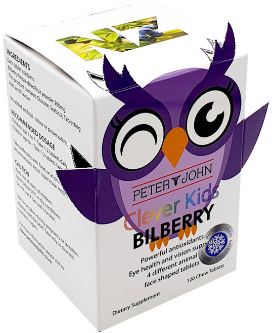뉴질랜드 피터앤존 키즈 빌베리 루테인 츄어블 120정 고함량 아스티아잔틴, 1개
