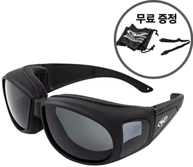 글로벌 비전 아웃피터 오토바이 방풍 안경 고글, 바이크 스모크, 1개