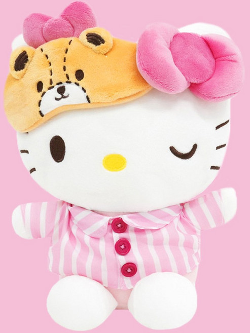 산리오 꿀잠 헬로키티 봉제 인형 중대형, 1개, 혼합, 30cm