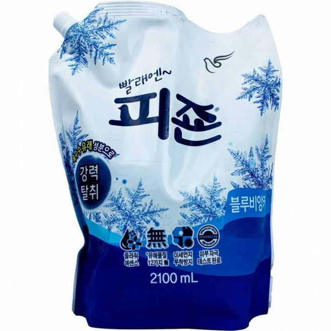 섬유유연제 리필 2100ml 2개입 블루비앙카 타입, 2.1L