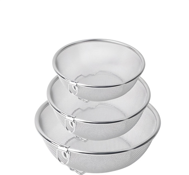 키친아트 원형 스텐 볼바구니 3종 세트, 1세트