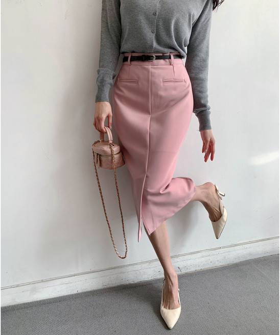 [마켓제이MARKETJ] 벨트세트 스판 H라인스커트(5col)