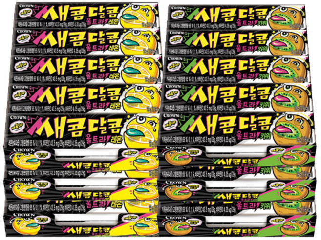 크라운 새콤달콤 울트라키위 29g+울트라레몬 29gx각45개(총90개), 29g