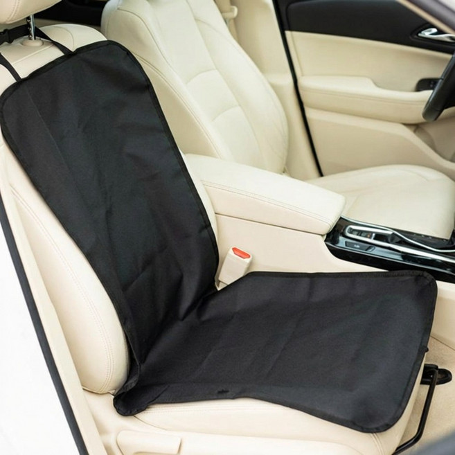 레인보우캣 자동차 오염방지 차량용 앞좌석 방수시트, 1개, 블랙