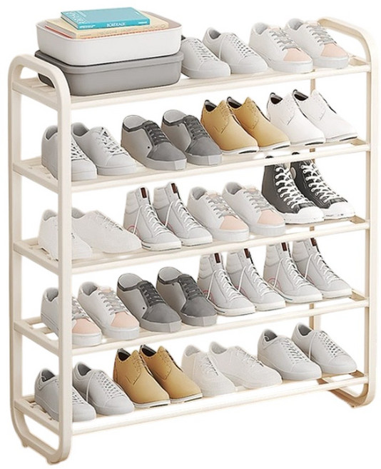 레디박스 현관 튼튼 간편조립 신발장 신발정리대 미니 선반 수납함 75cm, 화이트, 5단