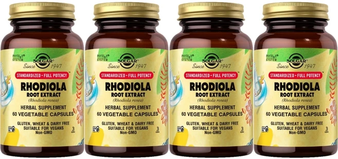 솔가 스탠더다이즈드 풀 포텐시 로디올라 홍경천 뿌리 추출물, 60정, 4개 - 쿠팡