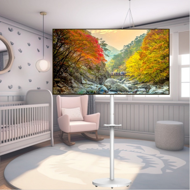 삼탠바이미거치대 삼텐바이미스탠드 35인치 43인치 호환 가로세로 회전형 삼성 LG 호환 2세대 거치대, 43인치 이동식삼탠바이미거치대/블루, 1개