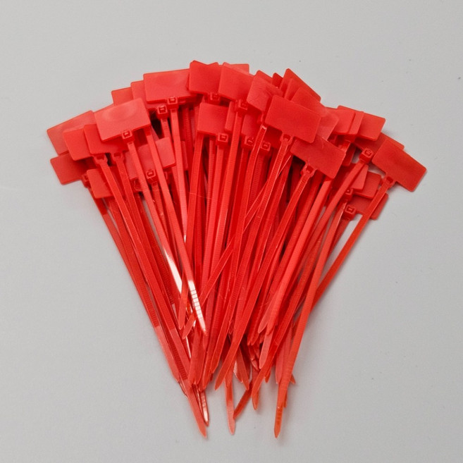 네임타이 케이블 표시 전선네임택 이름표 마크타이 전선분류, 레드, 100개