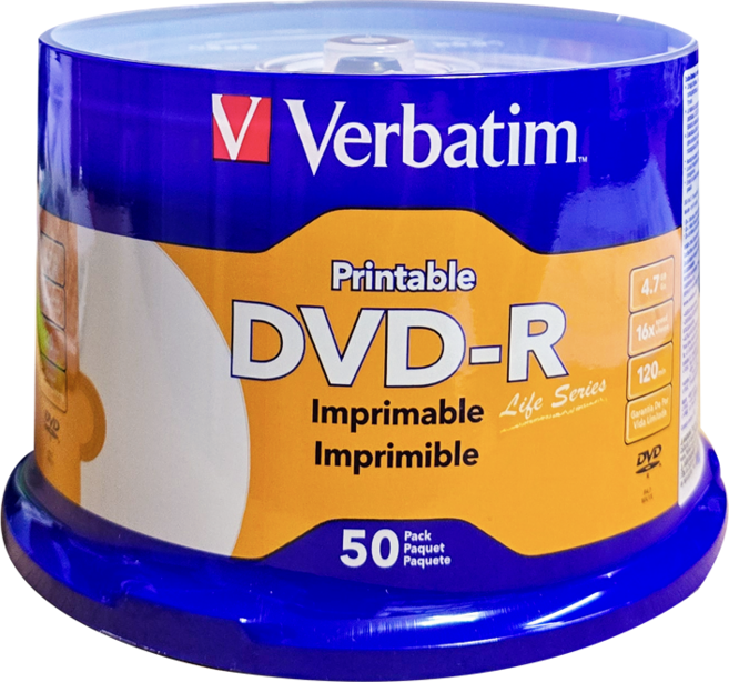 버바팀 DVD-R 50P 프린터블 4.7GB 16배속 50장 공디스크, DVD-R 4.7GB 50p CAKE 16X 프린터블, 1개