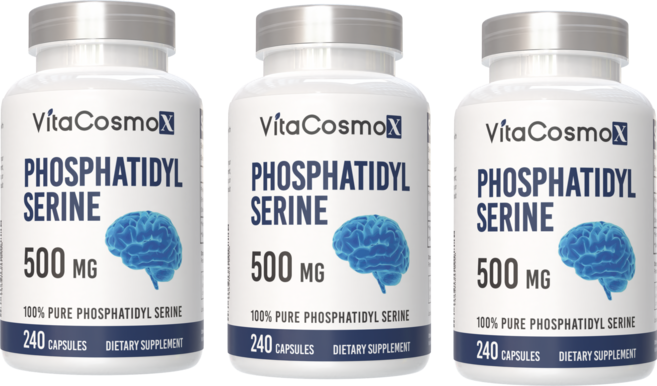 미국직배송 VitaCosmoX Phosphatidylserine 포스파티딜세린 500mg, 3개, 240정