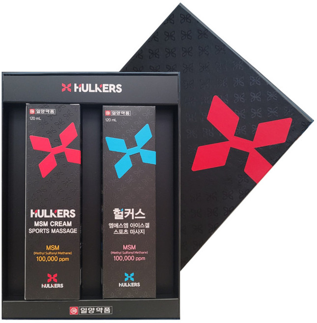 일양약품 헐커스 MSM 마사지크림 부모님 효도선물세트 + 쇼핑백, 1개, 혼합색상, 120ml 선물세트(크림+아이스겔)