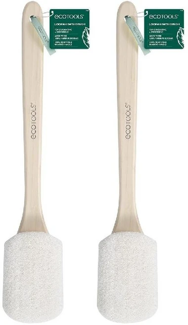 EcoTools 수세미 목욕 브러시 및 샤워용 백 롱 핸들 각질 제거용 천연소재, 1개 - 쿠팡