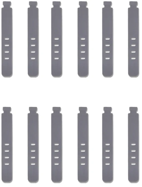 전기릴선 실리콘 케이블 스트랩 클립 USB 와이어 정리함 데이터 재사용 가능한 4 홀 빔 라인 코드 와인더, 12 GRAY2PCS
