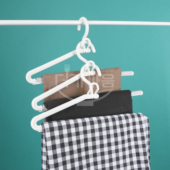 릴레이 논슬립바지걸이 3P 플라스틱 바지옷걸이 치마 정장 걸이