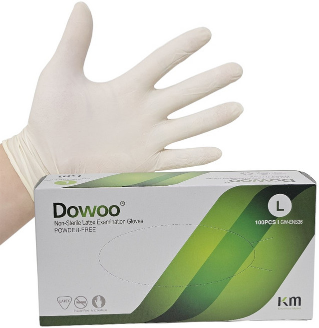 도우 라텍스 PF 의료용 장갑 사이즈(L) 100매입 파우더프리 검사장갑, 1개