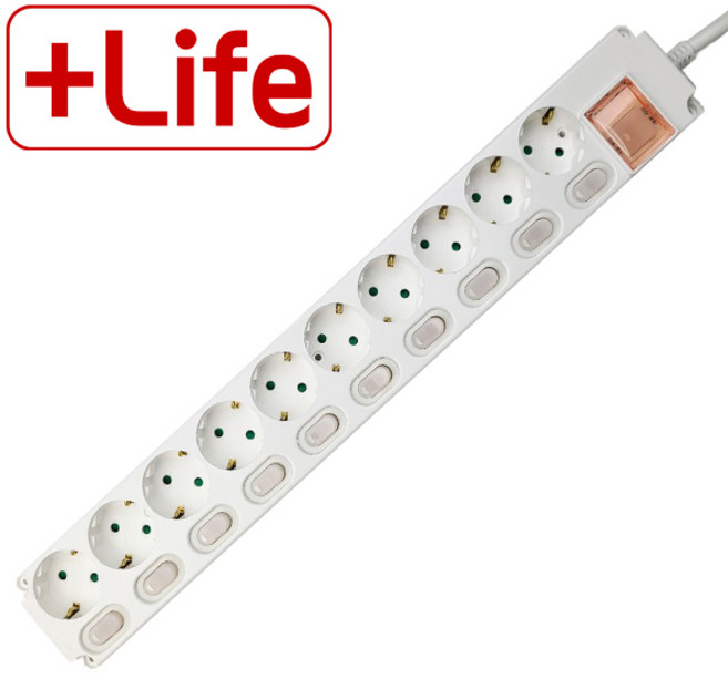 신성 멀티탭 10구 개별스위치 1.5m 3m 5m, 1개