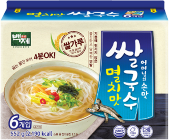 백제 쌀국수 멸치맛, 552g, 3개