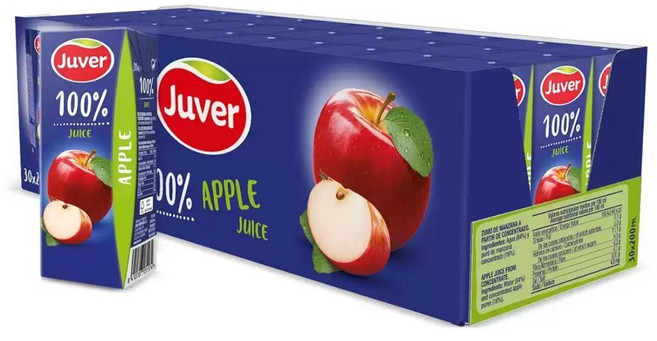 Juver 사과주스 200ml x 30개입, 2세트, 6L