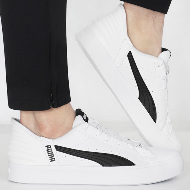 푸마 스니커즈 V Court EASE IN 화이트-블랙 puma 로고