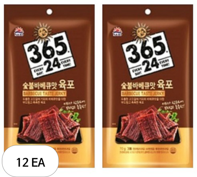 해표 24 육포 숯불바베큐, 30g, 12개