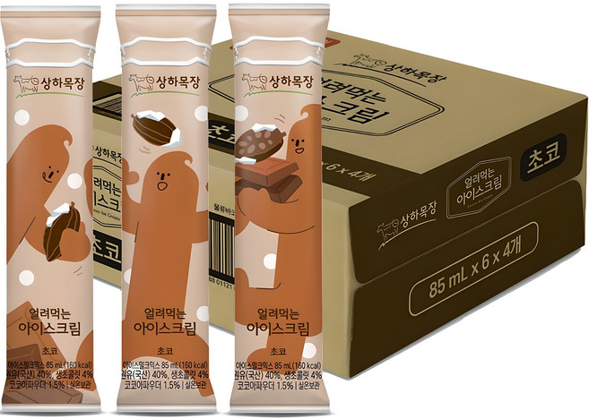 상하목장 얼려먹는 아이스크림 초코, 85ml, 24개