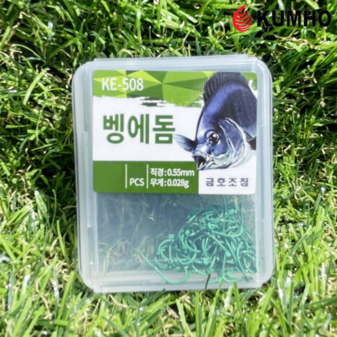 금호조침 벵에돔 바늘 덕용 그린 녹색 바늘 바다 낚시 구레 KE-508, 100개입, 1개