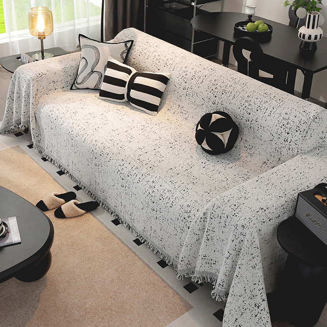 SOFMEA 사계절 소파커버 높아그램중량 북유럽풍 일체형 다용도, 1개, 흰색