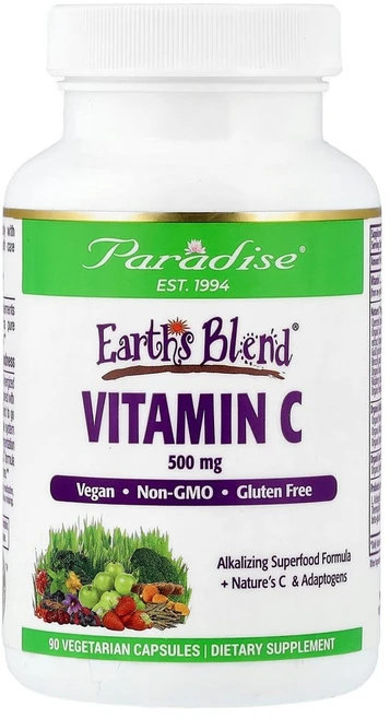 파라다이스허브 Earths Blend 비타민C 500mg 베지 캡슐 90정, PAR77867, 1개 - 쿠팡