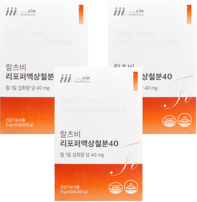 랄츠비 리포퍼액상철분40, 3개, 30회분