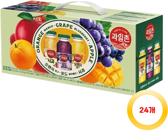 [썬키스트] 오포사 (180ml x 12병) x 2케이스 / 오렌지 포도 사과 음료선물세트, 24개, 180ml