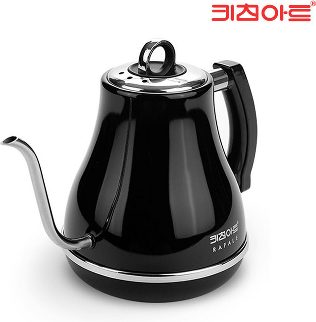 키친아트 라팔 레트로 스테인레스 전기 커피 드립포트 1.2L 블랙 그린 KK-D11, KK-D124(블랙)