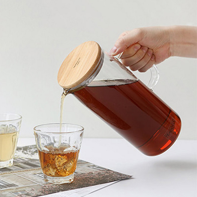 티도요 내열유리 뚜껑 물병 저그(2size), 1000ml, 1개