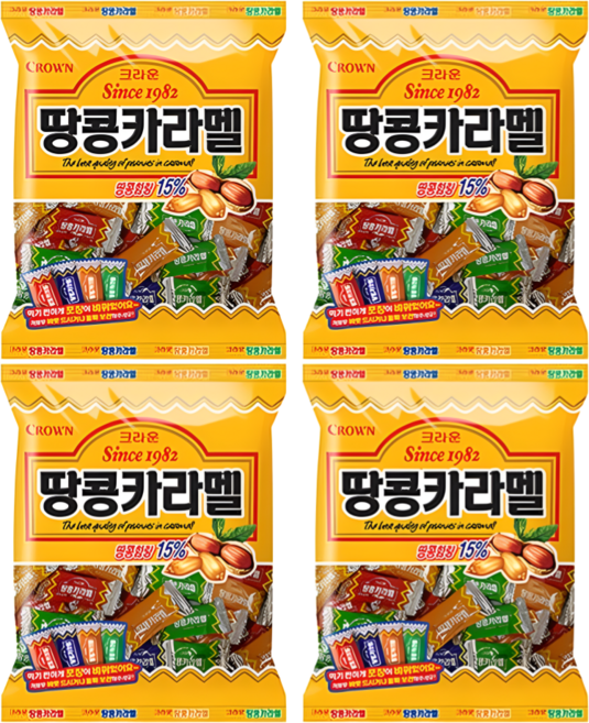 크라운 땅콩카라멜, 120g, 4개