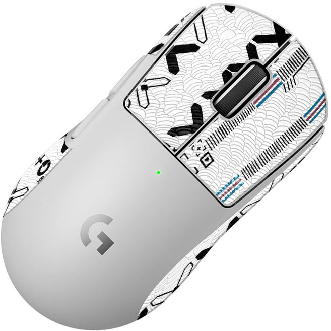 로지텍 G PRO 슈퍼라이트 2c 호환 지슈라 하프스킨 마우스 그립 스티커, 1개, 화이트