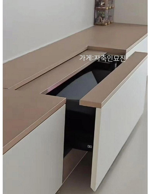 확장형거실장 대리석 85인치TV 3000 대형 거실장 아우라 크림 화이트블랙 플로어