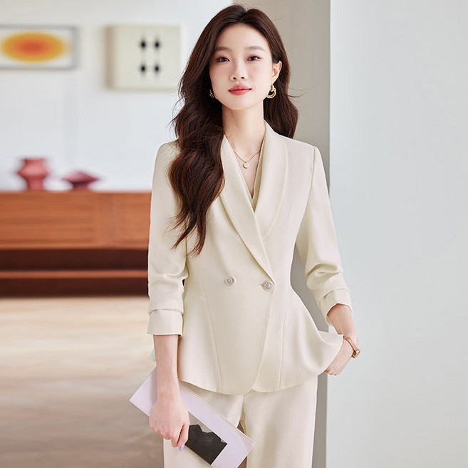 휠렉스 여성 주름 정장 오피스룩 상하세트 YQ35