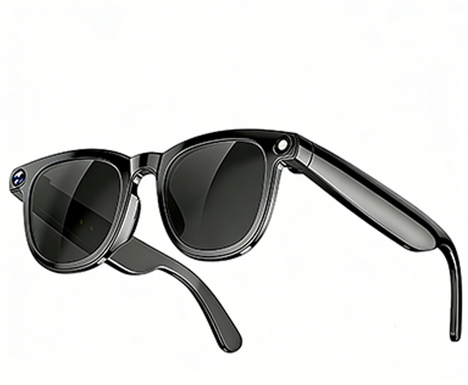 스마트 안경 AI 안경 2K 카메라 800만 화소 1080P 녹화 100개국 이상 언어 번역 지원 AI대화 블루투스 5.3 IP67 방수, 블랙, CY01