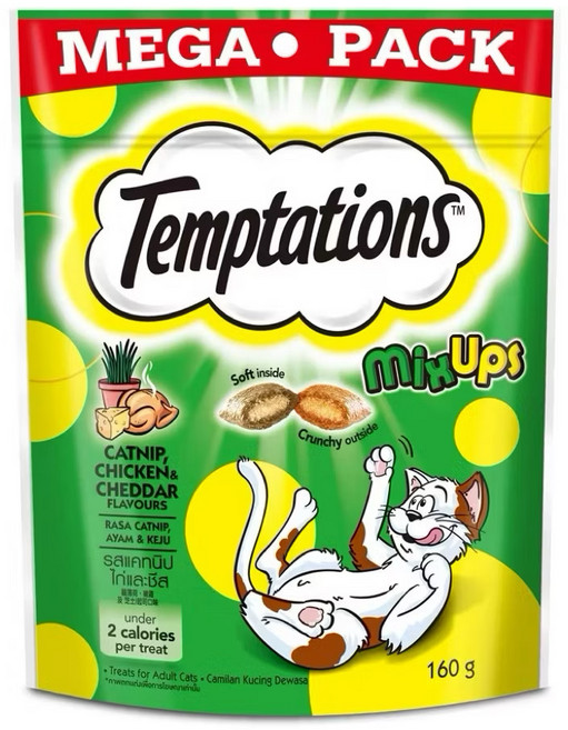 Temptations 貓咪零食, 160g, 1個, 貓薄荷嫩雞起司