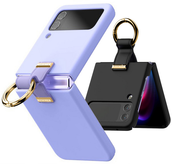 갤럭시 제트플립4 구스페리 파스텔 골드 링 고리 하드 케이스 (KF94)