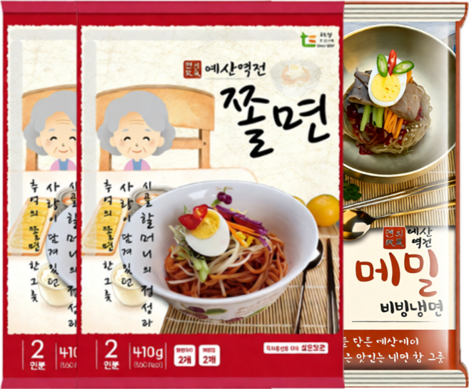 예산 역전 쫄면 + 메밀 비빔냉면, 1세트, 1.72kg